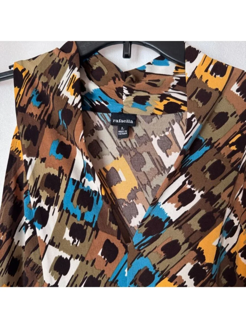 Rafaella Women Sleeveless Abstract Print Knee Length Dress Size L